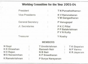 Working committee - 2003--04